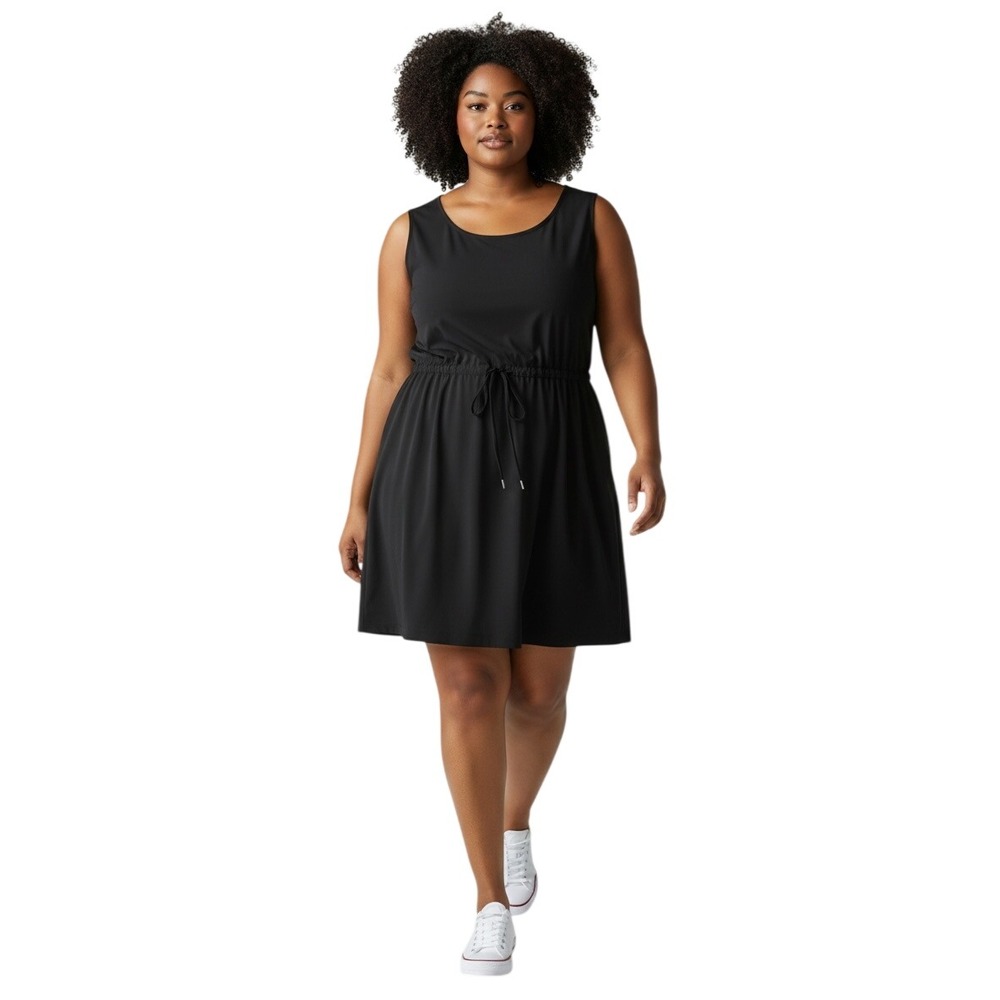 LIVI Lane Bryant Sport Dress Women 18 20 Black Drawstring Active Gorpcore Travel